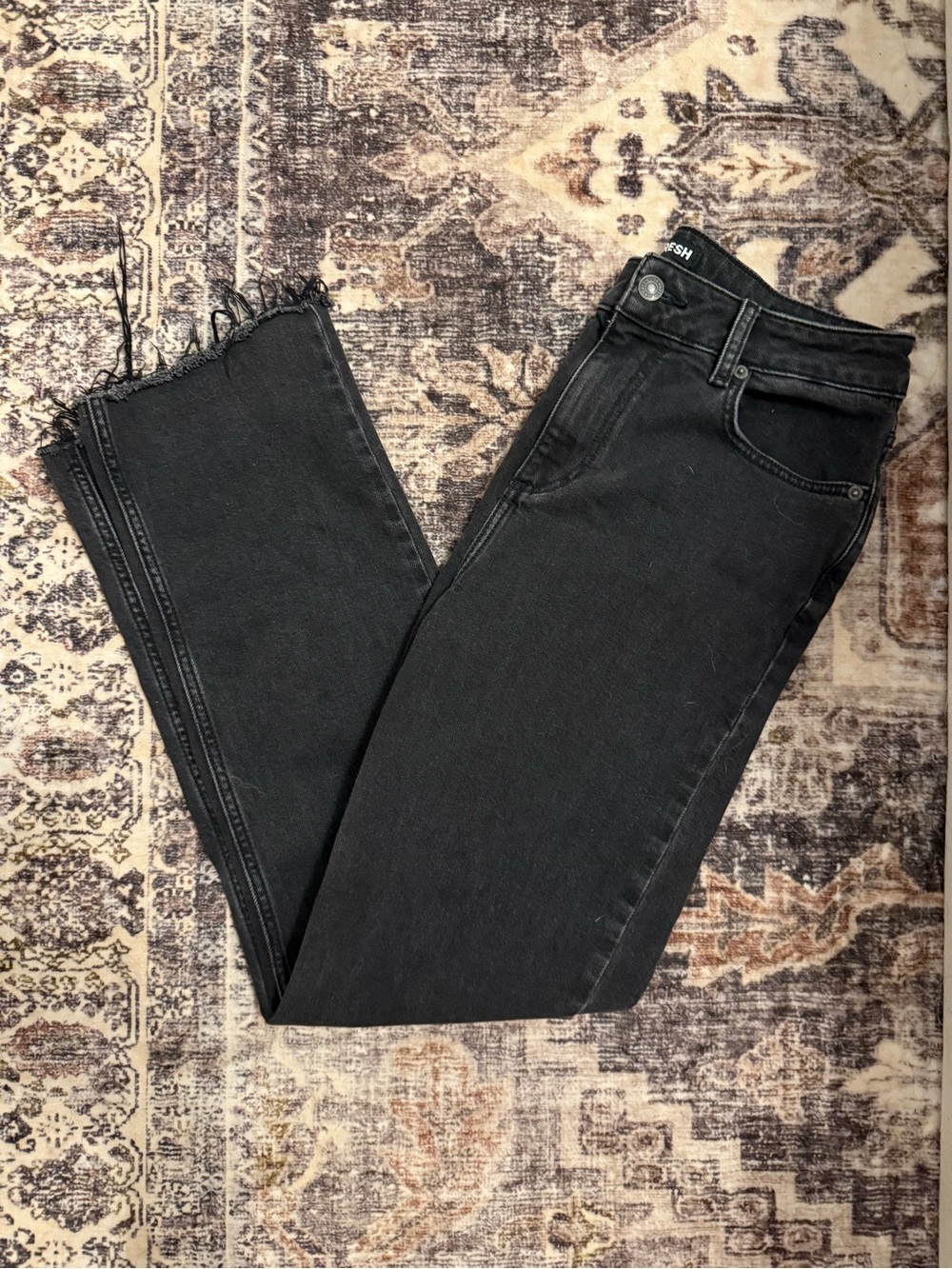 Joe Fresh Black High-Rise Straight Jeans